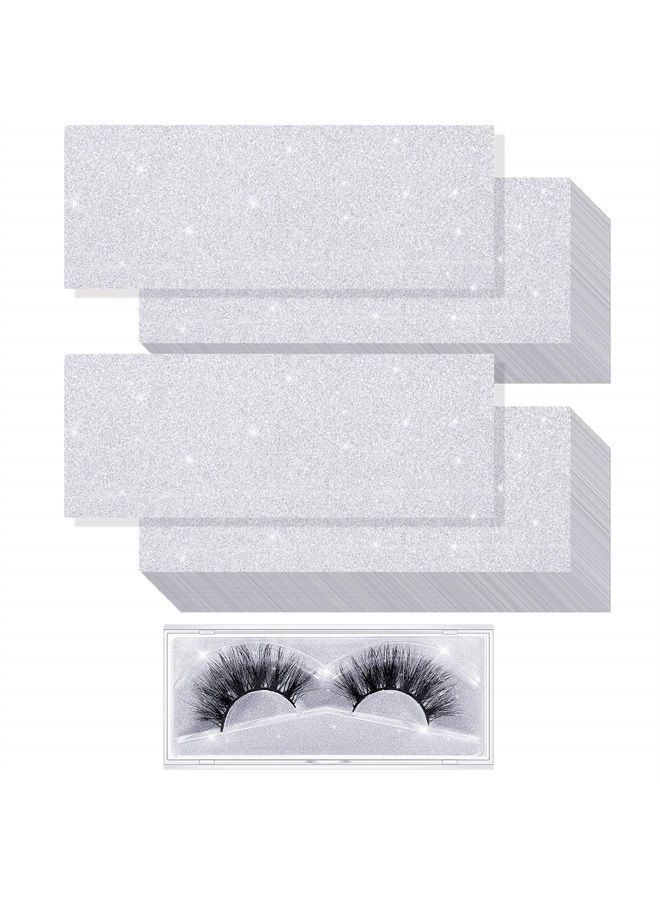 Blulu 50 Pieces Eyelashes Box Internal Glitter Background Paper Rectangle Glitter Cardstock for False Eyelashes Storage Box Lashes Case Holder Makeup Cosmetic Container, No Eyelashes Box - Image 1