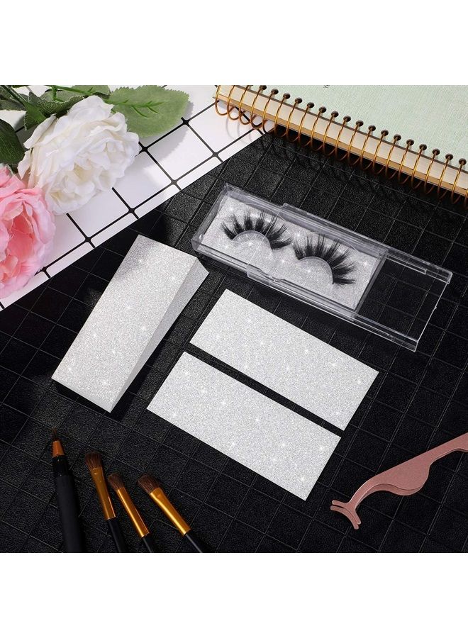 Blulu 50 Pieces Eyelashes Box Internal Glitter Background Paper Rectangle Glitter Cardstock for False Eyelashes Storage Box Lashes Case Holder Makeup Cosmetic Container, No Eyelashes Box - Image 3