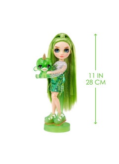 RAINBOW HIGH Jade, Green With Slime Kit & Pet, 11" Shimmer Posable Fashion Doll With Diy Sparkle Slime, Magical Yeti Pet. Fun Play Accessories, Great Toy Gift For Girls Kids Ages 4-12 Years  - Image 4