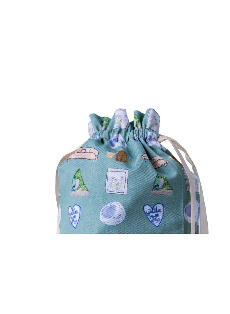UAE Year Of Drawstring Pouch - Children's Illustrations Green - Image 2