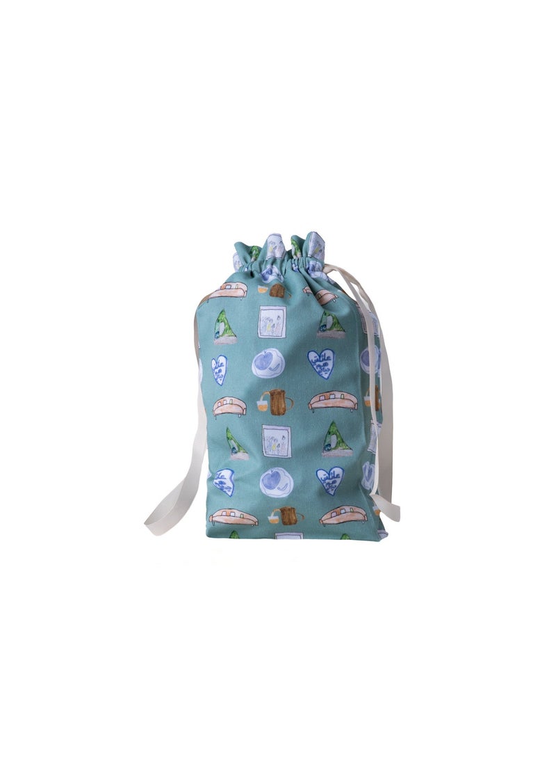 UAE Year Of Drawstring Pouch - Children's Illustrations Green - Image 1