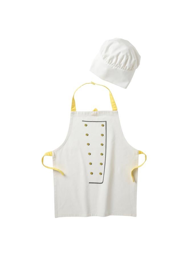 erorex Children’s apron with chef’s hat, white/yellow - Image 1