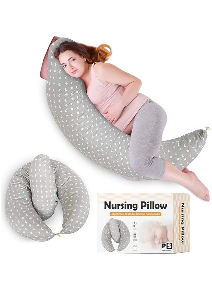 XXL Nursing Pillow for Baby and Pregnant - Pregnancy Pillow for Sleeping - Anti-roll Pregnancy Pillow Easy Wash for Pregnancy and Postpartum - Image 1