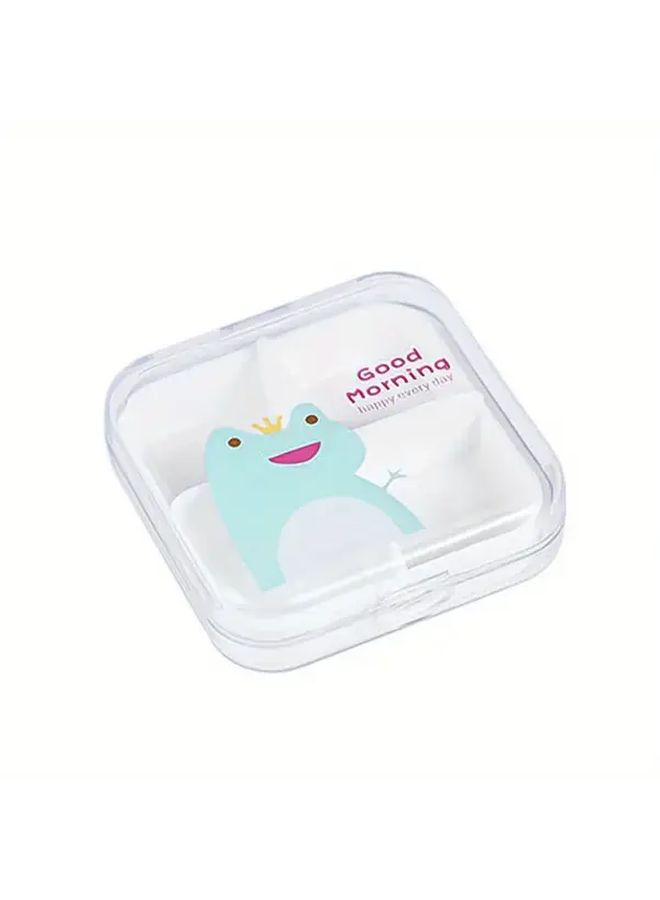 Fox Mini Cartoon Portable Travel Pill Box 4 Grid On The Go Medicine Organizer - Image 4
