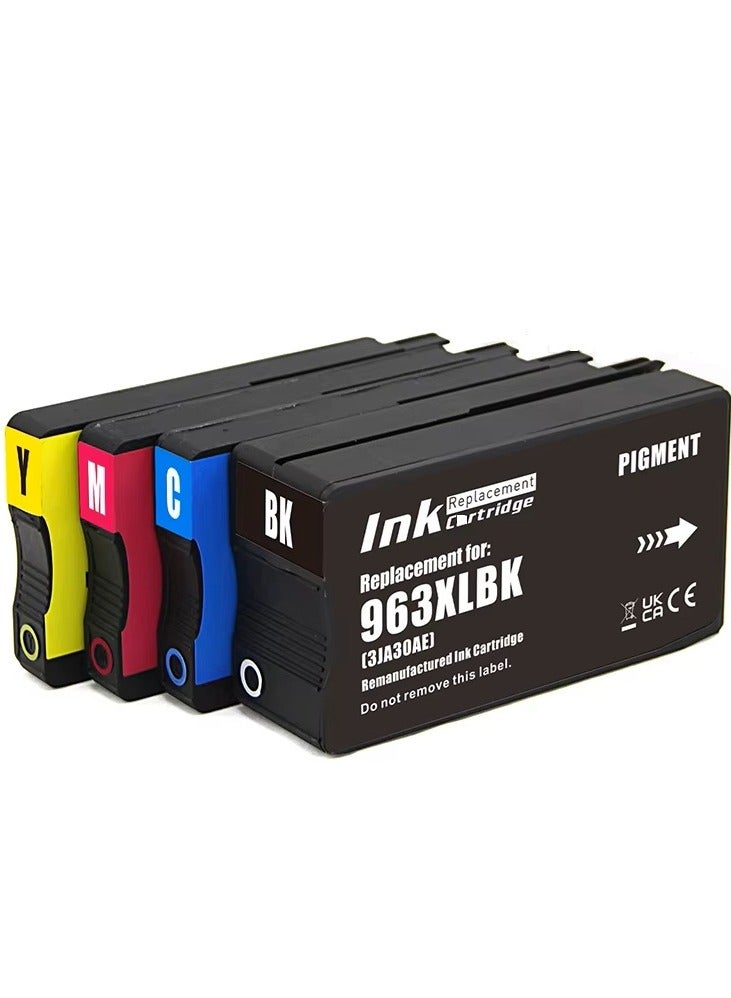 انك جموعة مكونة من 4 خراطيش حبر بديلة لطابعات HP 963XL مجموعة مكونة من 4 خراطيش حبر بديلة لطابعات HP Officejet Pro 9010 9012 9015 9016 9020 (1 أسود، 1 سماوي، 1 أرجواني، 1 أصفر) - Image 2