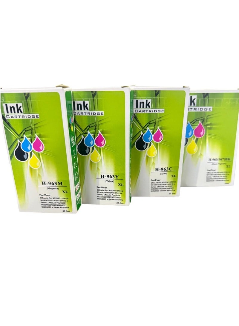 INK 963XL Ink Cartridges Multipack of 4 Replacement for 963XL Ink Cartridges Multipack Compatible for Officejet Pro 9010 9012 9015 9016 9020 (1Black, 1Cyan, 1Magenta, 1Yellow) - Image 2
