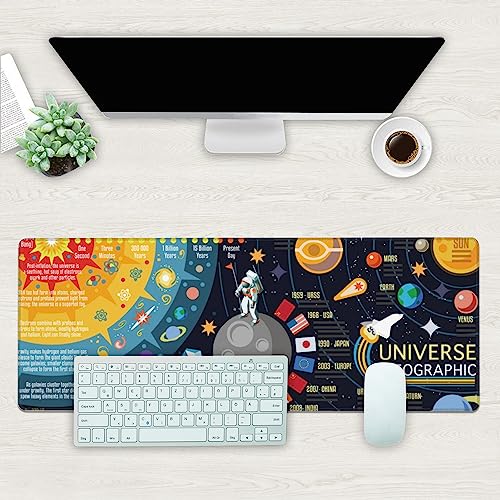 KOAIWPAE Desk Mat, Cherry Blossom Tree Oil Ink Painting Extended Gaming Mouse Pad Large, 31.5"x11.8" Big Mouse Pad with Non-Slip Base and Stitched Edge, Long Computer Keyboard Mouse Mat for Home Office Work - Image 2