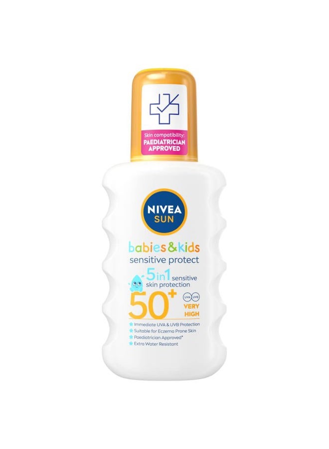 Nivea بخاخ الشمس للأطفال من نيفيا للحماية والحساسية مع SPF 50+ عالي جداً - 200 مل - Image 1