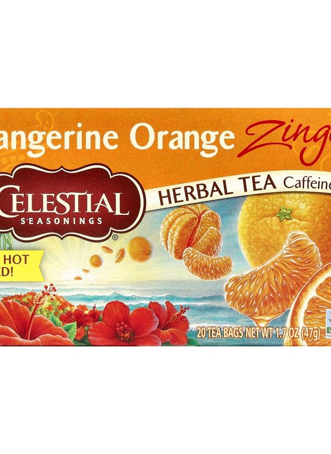 CELESTIAL SEASONINGS Herbal Tea Tangerine Orange Zinger® Caffeine Free 20 Tea Bags 1.7 oz (47 g) 