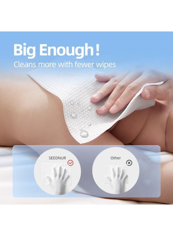 Seednur Baby Water Wipes, Suitable for Sensitive Skin, Fragrance Free (80 Wipes/Bag) - Image 3