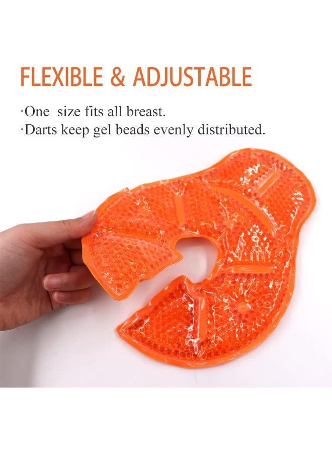 coldchill Reusable Breast Therapy Pack, Breast Ice Packs, Breastfeeding Essentials, for Breastfeeding Relief, Nursing Pain, Engorgement, Swelling Augmentation, Mastitis, Mastectomy Recovery, 2 Pack Orange - Image 2