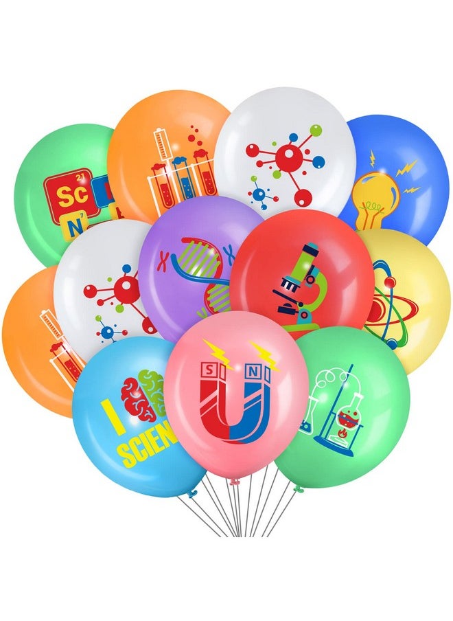 Suilung 40 Pieces 12 Inch Science Party Balloons Decorations Science Themed Birthday Latex Balloons For Scientist Science Lab Birthday Party Supplies Decorations  - Image 1