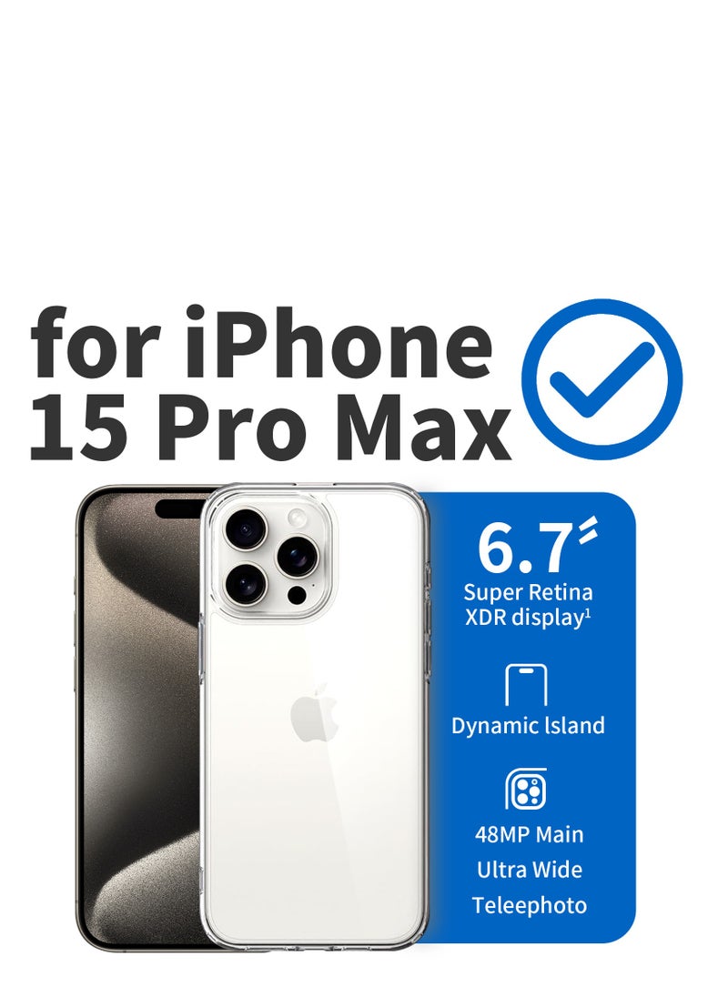 INFOSUN - iPhone 15 Pro Max Case Clear Cover [Anti-Yellowing] Ultra Thin Silicone Shockproof Back Cases Transparent Protective Phone Case for Apple iPhone 15 Pro Max  - Crystal Clear - Image 1