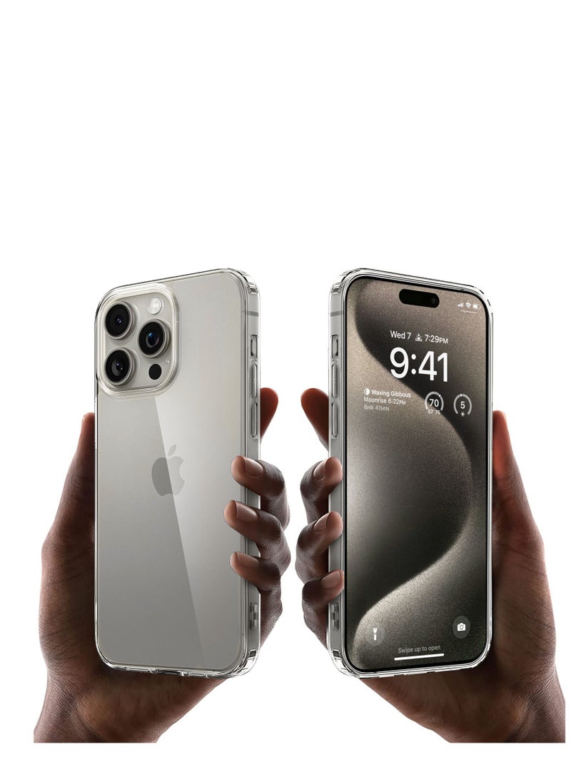 INFOSUN - iPhone 15 Pro Max Case Clear Cover [Anti-Yellowing] Ultra Thin Silicone Shockproof Back Cases Transparent Protective Phone Case for Apple iPhone 15 Pro Max  - Crystal Clear - Image 1