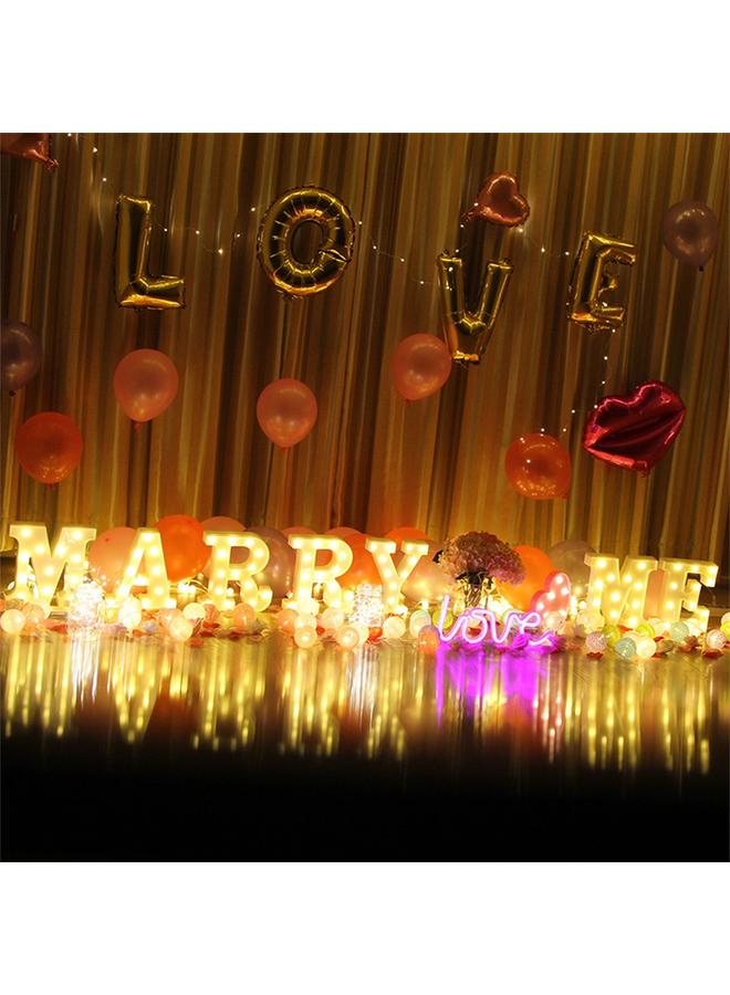 LED 26 Alphabet Letter Number Lights Ampersand Symbol Love Heart Light Up Sign Lamp For Love Wedding Home Party Holiday Bar Decoration