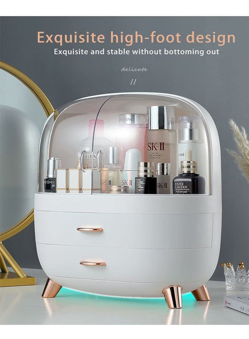 LIMOS Makeup Cosmetics Organizer Storage Box elegant display rack with drawer Water and dustproof(Grey) - Image 5