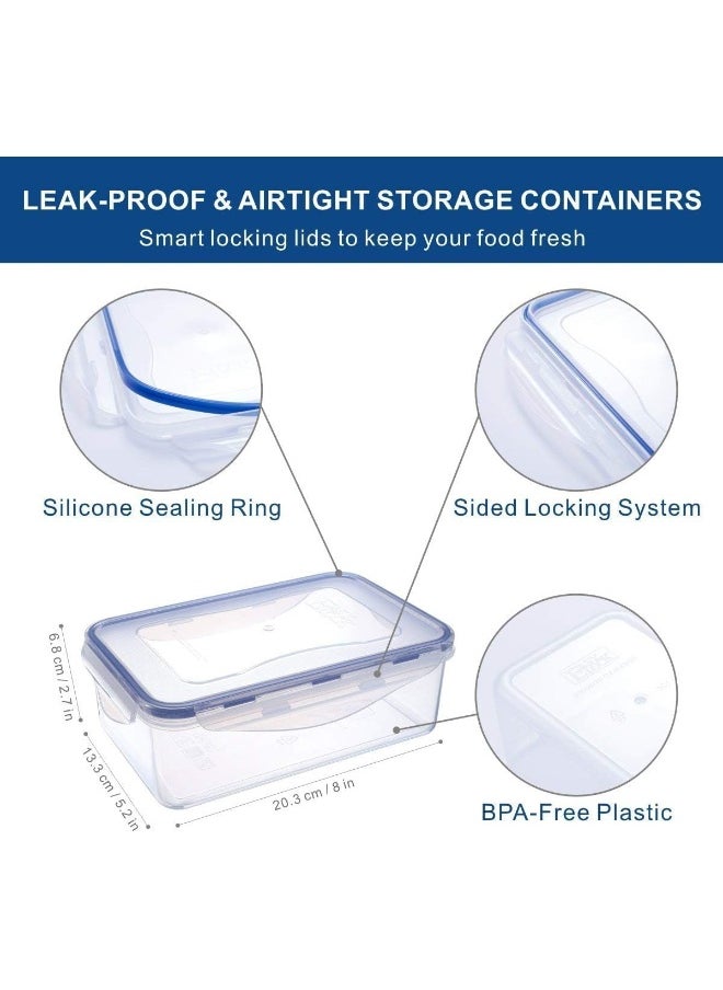 Airtight Food Storage Container Set With 3 Compartments And Lid - Reusable Meal Prep Containers Box - Microwave Safe Bpa Free