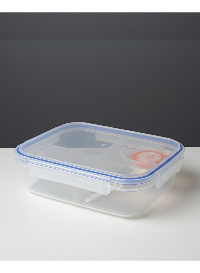 Biella Airtight Food Storage Container Set With 3 Compartments And Lid - Reusable Meal Prep Containers Box - Microwave Safe Bpa Free - Image 1