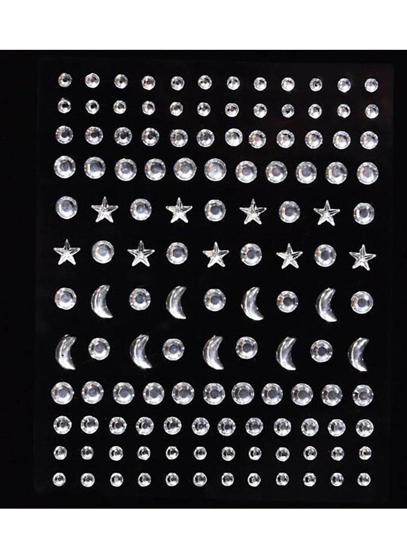 Y&D Rhinestone Stickers, Face Jewels Gem Stick Eyes Body Gems Club Rave Party Festival Stickers Makeup Gift Temporary Tattoos for Women and Girls Costume 3Pcs - Image 5