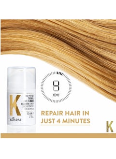 kaaral ExtraK Bio-Peptide Thermal Leave-In Hair Mask (50ml), 4-Minute Repair & Heat Protection, Strengthens Damaged Hair, Restores Shine & Elasticity, Professional Keratin Treatment  - Image 3