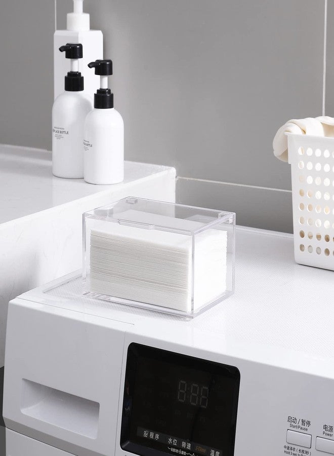 rejomiik Acrylic Dryer Sheet Holder Clear Dryer Sheet Dispenser Container Box with Lid and Anti Scratch Film for Laundry Room Fabric Softener Sheets Storage Organization, Transparent - Image 4