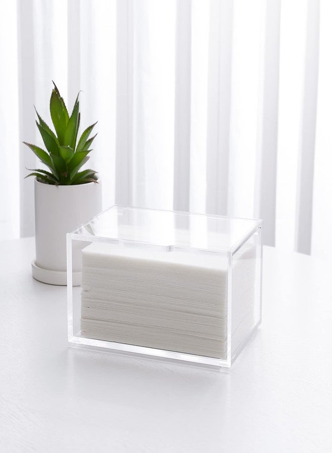 rejomiik Acrylic Dryer Sheet Holder Clear Dryer Sheet Dispenser Container Box with Lid and Anti Scratch Film for Laundry Room Fabric Softener Sheets Storage Organization, Transparent - Image 2