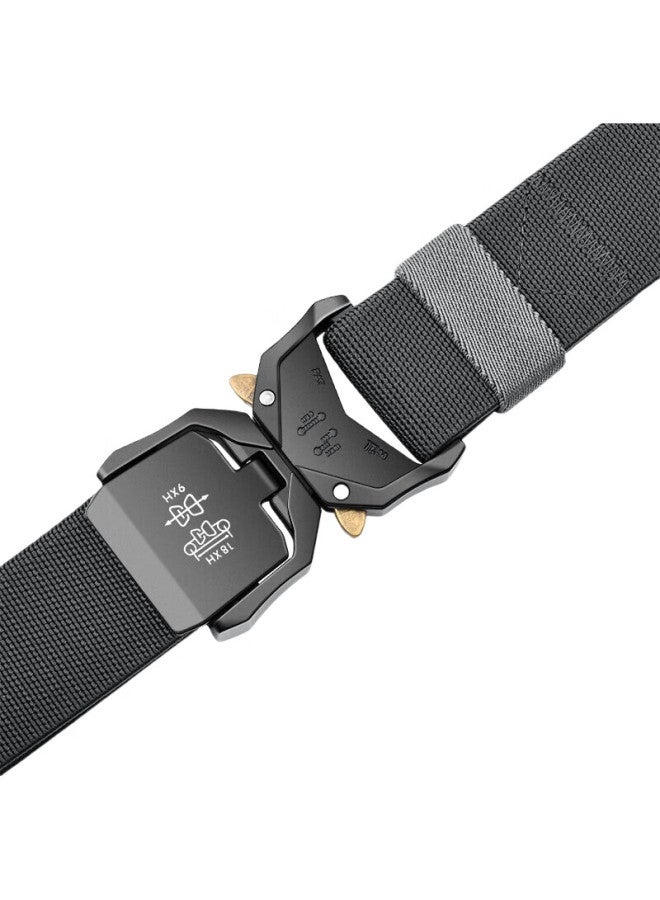 Jevi Men'S Elastic Waist Work Pants Belt, Casual Trendy Youth Outdoor Sports Canvas Woven Leather Belt, Soft - Image 3