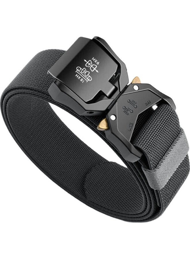 Jevi Men'S Elastic Waist Work Pants Belt, Casual Trendy Youth Outdoor Sports Canvas Woven Leather Belt, Soft - Image 1