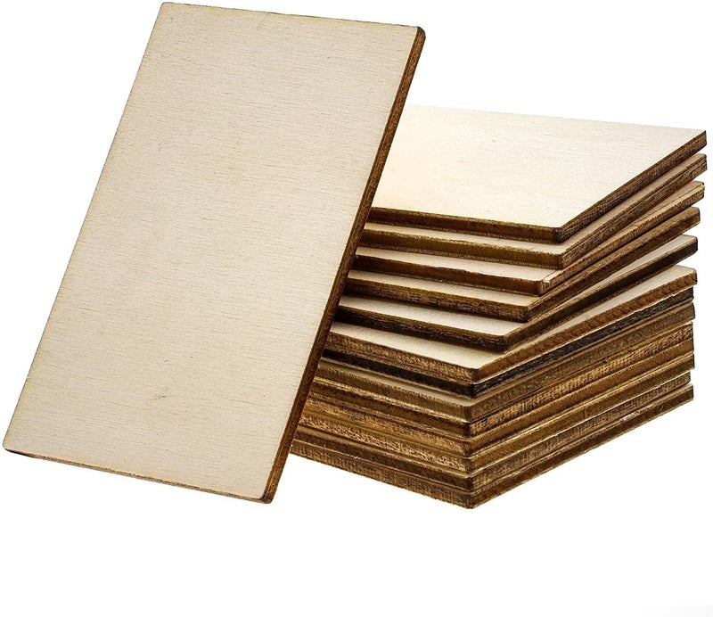 Haoser Haoser Unfinished Wood MDF Cutouts RectangleShapedMDF Boards for Art and Craft Projects Hanging Decorations 6x3 in Pack of 30 Rectangle Craft
