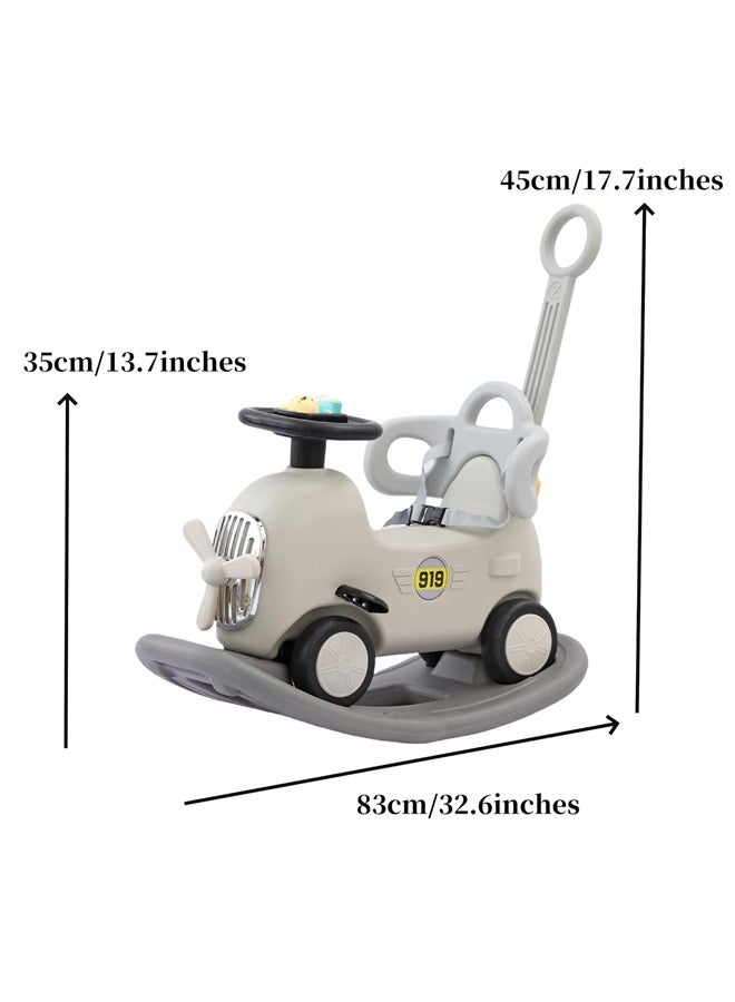 Rocking Horse Toys, Multifunctional Baby Rocking Horse, 3 In 1 Interactive Rocking Horse With Push Rod, Fun Baby Rocking Chair With Rocking And Sliding Way, Detachable Riding Rocking Animal, Easy To Rock And Assemble - Image 2