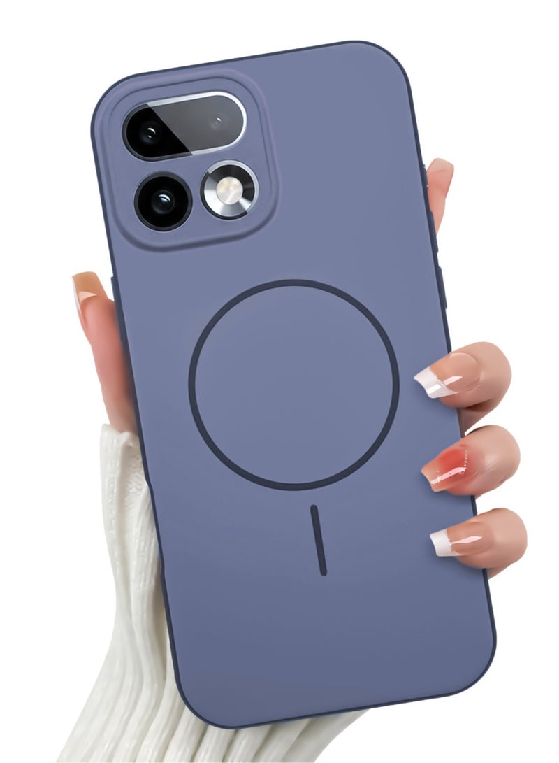 Hybrid Acrylic Protective Case For Realme 16 Pro+ Plus  – Hard Clear Back with Silicone Bumper & Trendy Ring Design – Blue