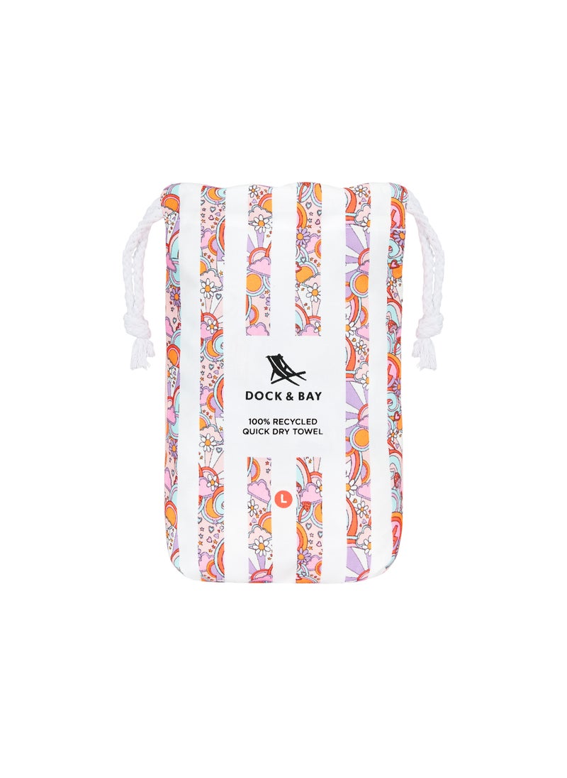 Dock & Bay Dock & Bay Kids Beach Towel, Quick Dry, Sand Free, Compact & Lightweight, 100% Recycled, Medium 130x70cm) - PINK POWER  - Image 4