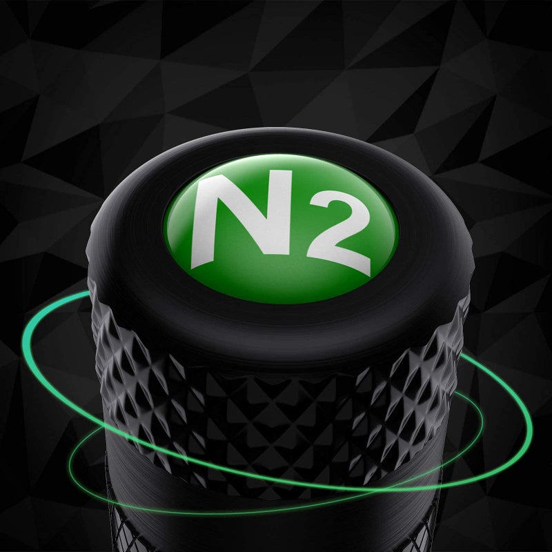 CKAuto CK Auto 4 Pcs Aluminum Tire Valve Stem Caps with N2 Nitrogen Logo, Universal Stem Covers for Cars, SUVs, Bike and Bicycle, Trucks, Motorcycles | TPMS Safe | Corrosion Resistant | Dust Proof, Black - Image 2