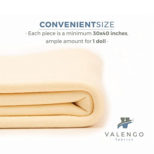 Valengo Fabrics VALENGO قماش لون البشرة الفاخر لصناعة الدمى، قماش قطني 100% إنترلوك، قماش لون بشرة دمية والدورف - 1 ياردة (فاتح) - Image 4