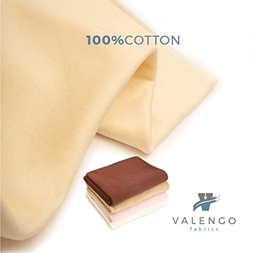Valengo Fabrics VALENGO قماش لون البشرة الفاخر لصناعة الدمى، قماش قطني 100% إنترلوك، قماش لون بشرة دمية والدورف - 1 ياردة (فاتح) - Image 3
