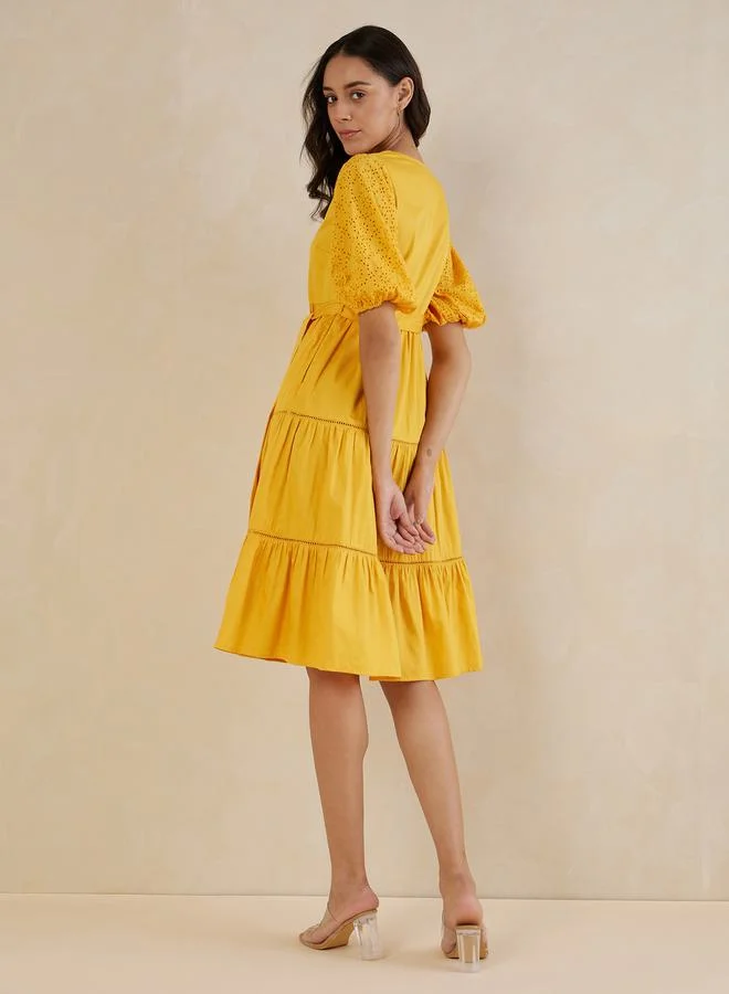 FEMELLA Tiered Eyelet Dress