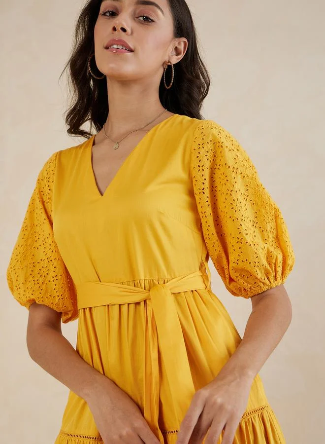 FEMELLA Tiered Eyelet Dress