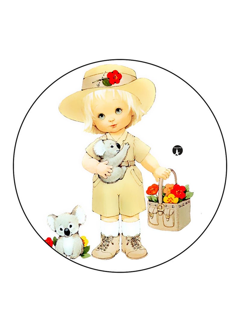 RKN Vintage Art Printed Fridge Magnet  Round  Multicolour - Image 2