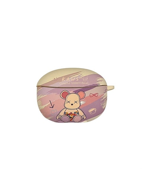 Applicable VIVO TWS3Pro/3E Wireless Bluetooth Headset Protective Case Cartoon Soft Case TWS4 Headset Case-Color:Silicone Soft Shell-purple Bear-Model:Vivo Tws 3e (protective Case)
