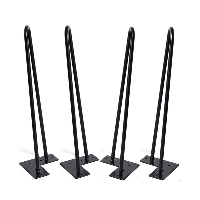 MSOBAIW Hairpin Legs 18 Inch Set of 4 DIY Metal Table Furniture Legs Ideal for Dining Table Desk 38 Inch Diameter Mid Century Modern Style 18 Inch Black