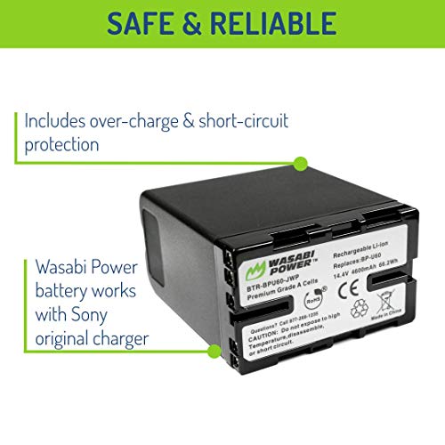 Wasabi Power Battery for Sony BP-U60 and Sony PMW-100, PMW-150, PMW-160, PMW-200, PMW-300, PMW-EX1, PMW-EX1R, PMW-EX3, PMW-EX160, PMW-EX260, PMW-EX280, PMW-F3, PXW-FS5, PXW-FS7 - Image 4