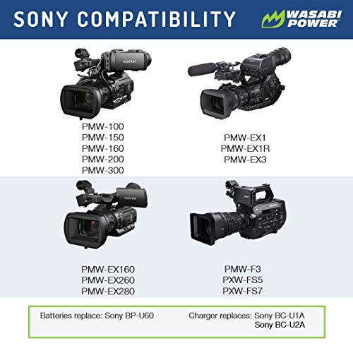 Wasabi Power Battery for Sony BP-U60 and Sony PMW-100, PMW-150, PMW-160, PMW-200, PMW-300, PMW-EX1, PMW-EX1R, PMW-EX3, PMW-EX160, PMW-EX260, PMW-EX280, PMW-F3, PXW-FS5, PXW-FS7 - Image 2