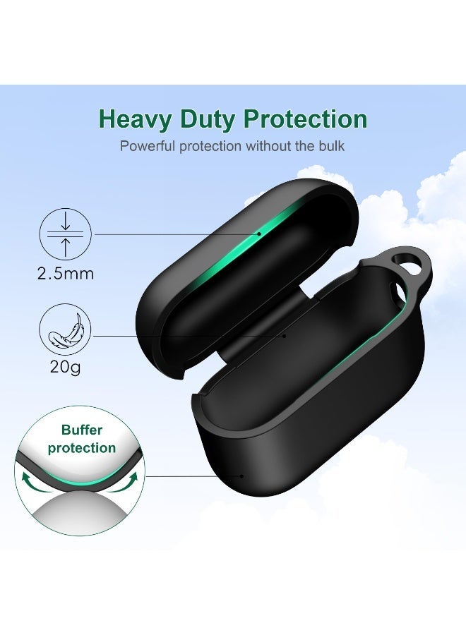 جراب AirPods Pro 3 (2025) – غطاء حماية سيليكون ناعم متوافق مع AirPods Pro الجيل الثالث – مع مجموعة تنظيف و حلقة مفاتيح، أسود - Image 4