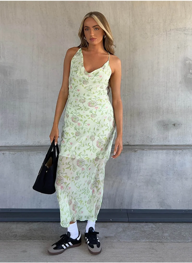 Collective The Label V-Neck  Printed Dress
