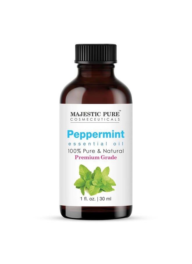 Majestic Pure MAJESTIC PURE Peppermint Essential Oil | 100% Pure and Natural Peppermint Oil | Premium Grade Essential Oils for Hair Care, Home Diffusers, Skin, Aromatherapy, Massage and Humidifiers | 1 Fl Oz  - Image 1