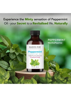 Majestic Pure MAJESTIC PURE Peppermint Essential Oil | 100% Pure and Natural Peppermint Oil | Premium Grade Essential Oils for Hair Care, Home Diffusers, Skin, Aromatherapy, Massage and Humidifiers | 1 Fl Oz  - Image 3