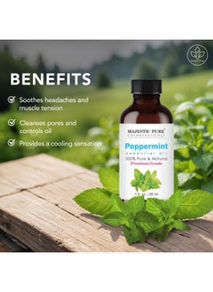 Majestic Pure MAJESTIC PURE Peppermint Essential Oil | 100% Pure and Natural Peppermint Oil | Premium Grade Essential Oils for Hair Care, Home Diffusers, Skin, Aromatherapy, Massage and Humidifiers | 1 Fl Oz  - Image 2