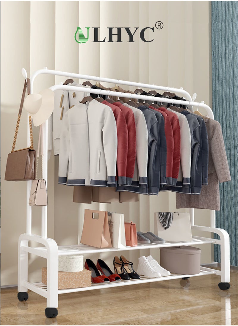 ULHYC Metal Clothes Hanger Organizer and Black Clothes Stand with Wheels  - Image 3