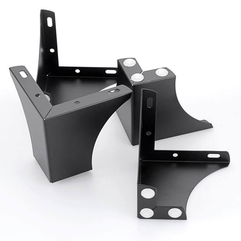 Ownmy 4Pcs Metal Furniture Legs 4 Inch Black Sofa Legs Dresser Legs, Modern Ottoman Legs Coffee Table Legs Metal Cabinet Chair Risers, Heavy Duty Triangle Couch Legs Corner Furniture Replacement Feets - Image 5