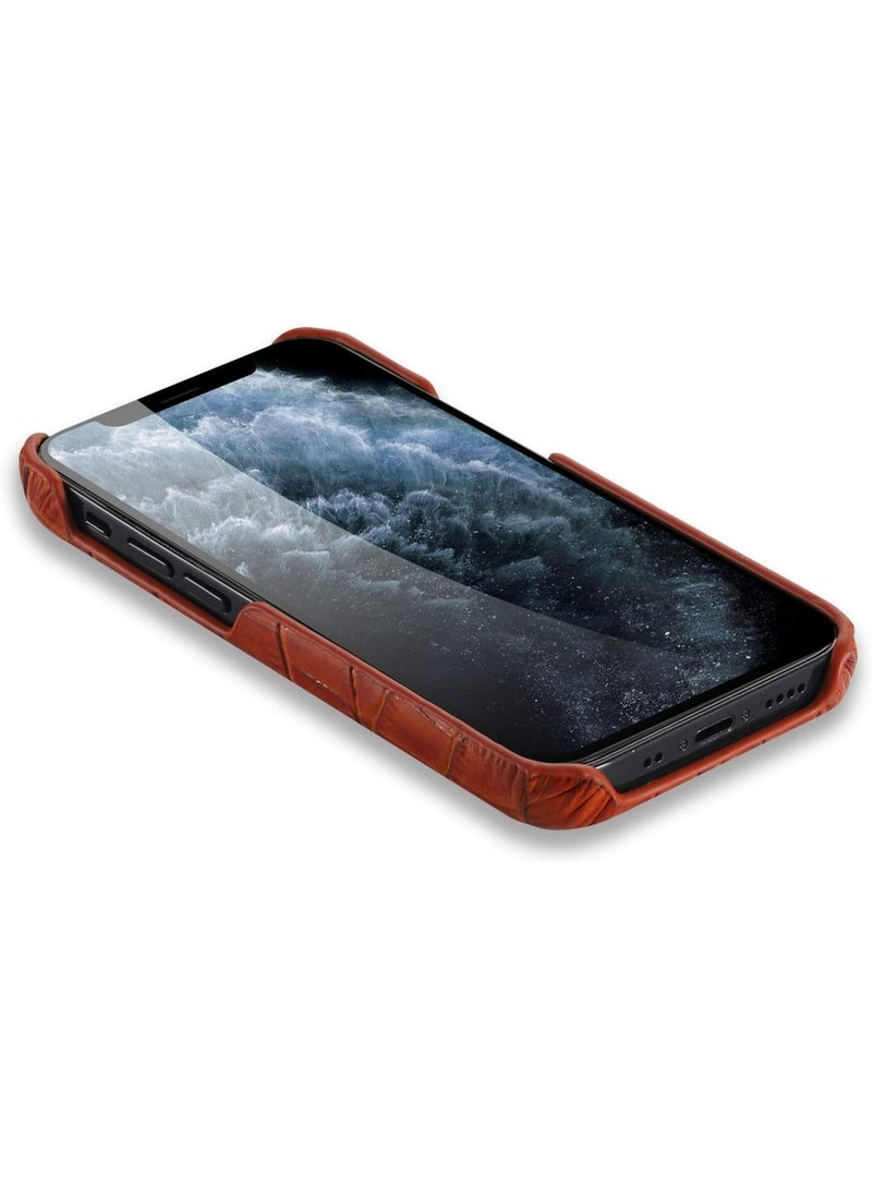 بروتيكت جراب فاخر بنقشة جلد التمساح متوافق مع iPhone 12 و iPhone 12 Pro | تصميم أنيق بملمس جلدي | حماية يومية ضد الخدوش والصدمات | لون اسود - Image 2